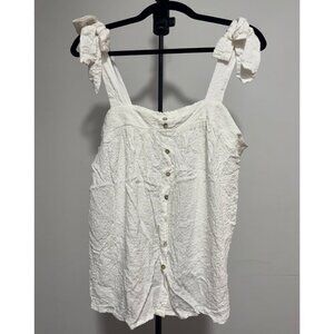 Jane + Delancey Flowy White Tank Top